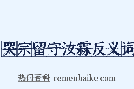 哭宗留守汝霖反义词是什么意思的图片
